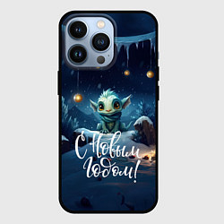 Чехол для iPhone 13 Pro С новым годом новогодний дракон 2024, цвет: 3D-черный