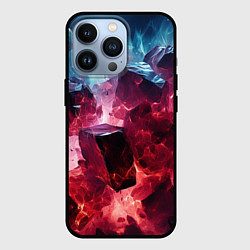 Чехол для iPhone 13 Pro Кубы в красном и фиолетовом дыме, цвет: 3D-черный