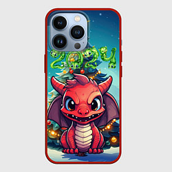 Чехол для iPhone 13 Pro Красный злой дракошка, цвет: 3D-красный