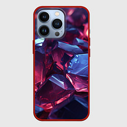 Чехол для iPhone 13 Pro Абстрактные стеклянные камни, цвет: 3D-красный