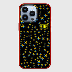 Чехол для iPhone 13 Pro PUBG sticker games, цвет: 3D-красный