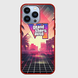 Чехол iPhone 13 Pro GTA 6 retro abstract logo