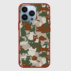 Чехол iPhone 13 Pro Кошки - камуфляж