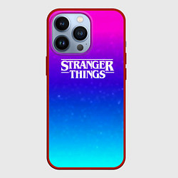 Чехол для iPhone 13 Pro Stranger Things gradient colors, цвет: 3D-красный