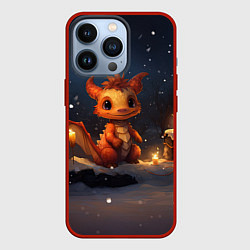 Чехол iPhone 13 Pro Маленький дракон и снег