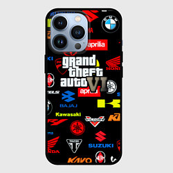 Чехол для iPhone 13 Pro GTA6 автобренды, цвет: 3D-черный