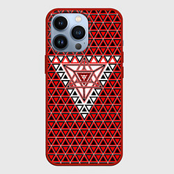 Чехол iPhone 13 Pro Красные и чёрные треугольники