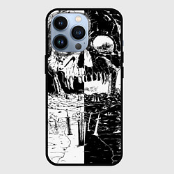 Чехол для iPhone 13 Pro Череп - Черный клевер, цвет: 3D-черный