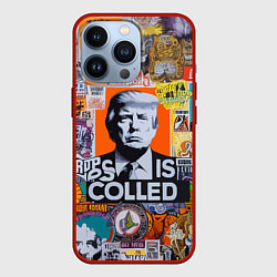Чехол для iPhone 13 Pro Donald Trump - american сollage, цвет: 3D-красный