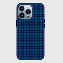 Чехол для iPhone 13 Pro Тёмно-синий клетчатый, цвет: 3D-тёмно-синий