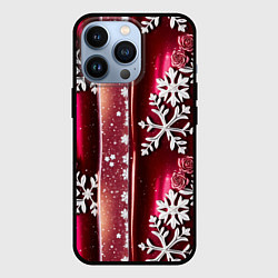 Чехол для iPhone 13 Pro Розы и снежинки, цвет: 3D-черный