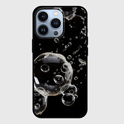 Чехол для iPhone 13 Pro Пузыри на черном, цвет: 3D-черный