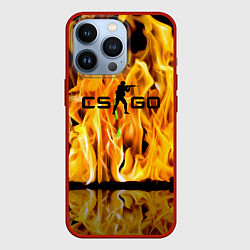 Чехол для iPhone 13 Pro Counter Strike go - flame, цвет: 3D-красный
