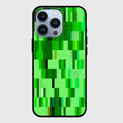 Чехол для iPhone 13 Pro Зелёный глитч, цвет: 3D-черный