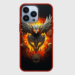 Чехол для iPhone 13 Pro Огненный символ орла, цвет: 3D-красный