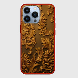Чехол iPhone 13 Pro Темная лепнина золото