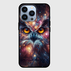 Чехол для iPhone 13 Pro Портрет абстрактной совы в космическом пространств, цвет: 3D-черный