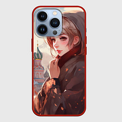 Чехол iPhone 13 Pro Русская девушка в аниме стиле