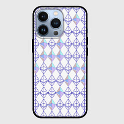 Чехол для iPhone 13 Pro Криптовалюта Ethereum на белом, цвет: 3D-черный