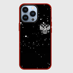 Чехол для iPhone 13 Pro Россия герб рф текстура, цвет: 3D-красный