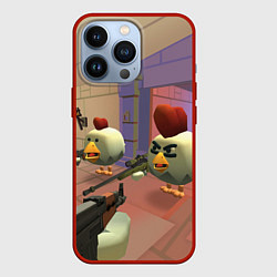 Чехол для iPhone 13 Pro Чикен ган - скрин, цвет: 3D-красный