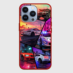 Чехол для iPhone 13 Pro GTA style cars, цвет: 3D-красный