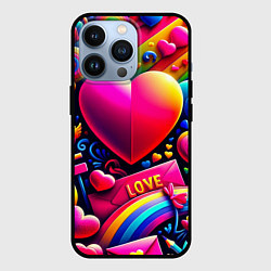 Чехол для iPhone 13 Pro Яркий день святого Валентина, цвет: 3D-черный