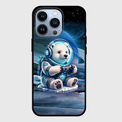 Чехол для iPhone 13 Pro Белый медвежонок кибер геймер, цвет: 3D-черный