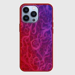 Чехол для iPhone 13 Pro Вихревые узоры на градиенте, цвет: 3D-красный