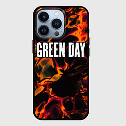 Чехол для iPhone 13 Pro Green Day red lava, цвет: 3D-черный