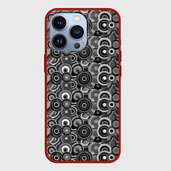 Чехол iPhone 13 Pro Черно-белый абстрактный узор круги