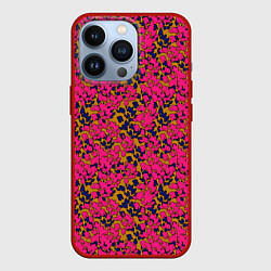 Чехол iPhone 13 Pro Взаимосвязанные листочки, розового жёлтого и синег