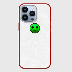 Чехол для iPhone 13 Pro Геометри Даш смайлик, цвет: 3D-красный