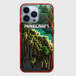 Чехол iPhone 13 Pro Minecraft logo летняя карта