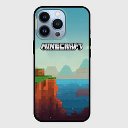Чехол для iPhone 13 Pro Minecraft logo квадратный мир, цвет: 3D-черный