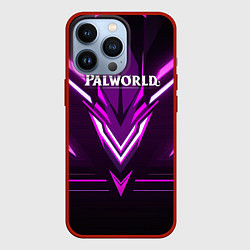 Чехол iPhone 13 Pro Palworld logo фиолетовая абстракция