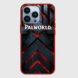 Чехол iPhone 13 Pro Palworld logo камни и красный свет