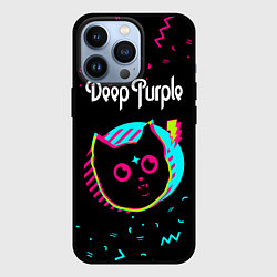 Чехол для iPhone 13 Pro Deep Purple - rock star cat, цвет: 3D-черный