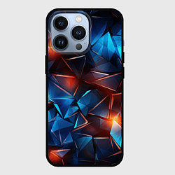 Чехол iPhone 13 Pro Синие и красные осколки стекла