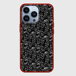 Чехол для iPhone 13 Pro Черепа с меткой жертвы, цвет: 3D-красный