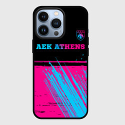 Чехол для iPhone 13 Pro AEK Athens - neon gradient посередине, цвет: 3D-черный