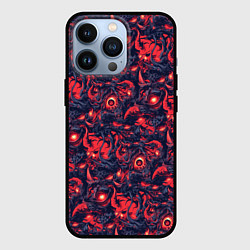 Чехол для iPhone 13 Pro Монстры паттерн, цвет: 3D-черный