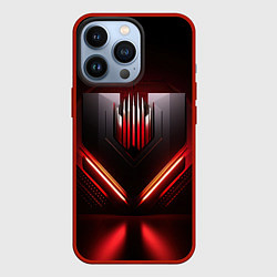 Чехол для iPhone 13 Pro Красная и черная кибернетика, цвет: 3D-красный