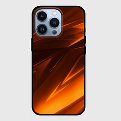 Чехол для iPhone 13 Pro Geometry stripes orange, цвет: 3D-черный