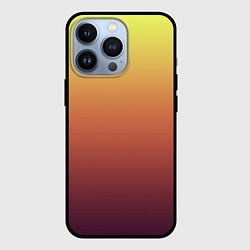 Чехол для iPhone 13 Pro Градиент приглушённый жёлто-бордовый, цвет: 3D-черный