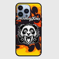 Чехол для iPhone 13 Pro Rolling Stones рок панда и огонь, цвет: 3D-черный