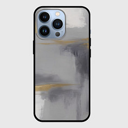 Чехол для iPhone 13 Pro Серо золотая абстракция, цвет: 3D-черный