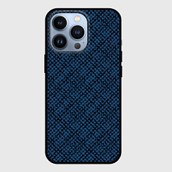 Чехол для iPhone 13 Pro Паттерн чёрно-синий мелкая клетка, цвет: 3D-черный