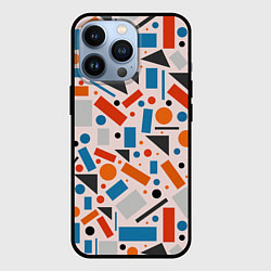 Чехол для iPhone 13 Pro Прямоугольники и круги, цвет: 3D-черный