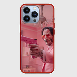 Чехол для iPhone 13 Pro Джон Уик в розовом костюме, цвет: 3D-красный